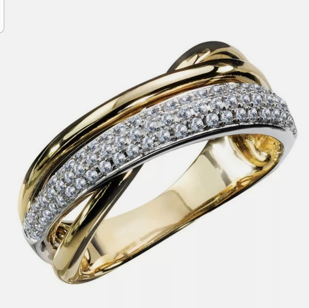 925 sterling silver stamped band with 18K gold ove